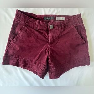 Aeropostale Women's Maroon Cotton Blend Shorts
